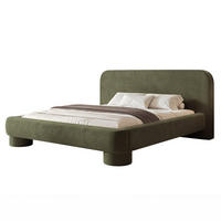 POLSTERBETT Frederico 140x200 cm Moosgrün Chenille – (Doppelbett mit Bettkasten, Lattenrost, rundes Kopfteil) - Waldgrün, Holz/Holzwerkstoff (140/200cm) - Ravio
