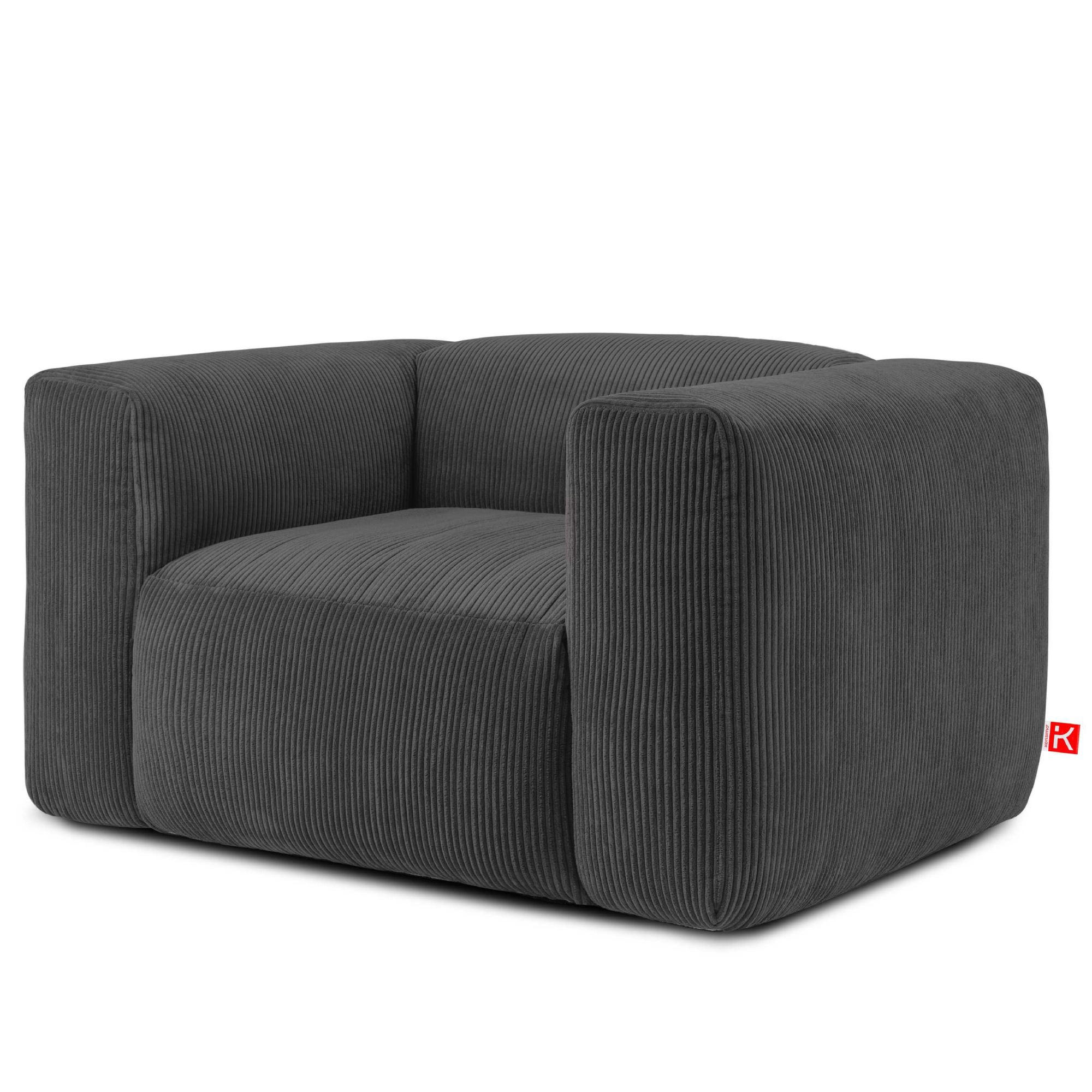 SESSEL BUFFO , Grau - Grau, Textil (130/73/96cm) - KONSIMO®