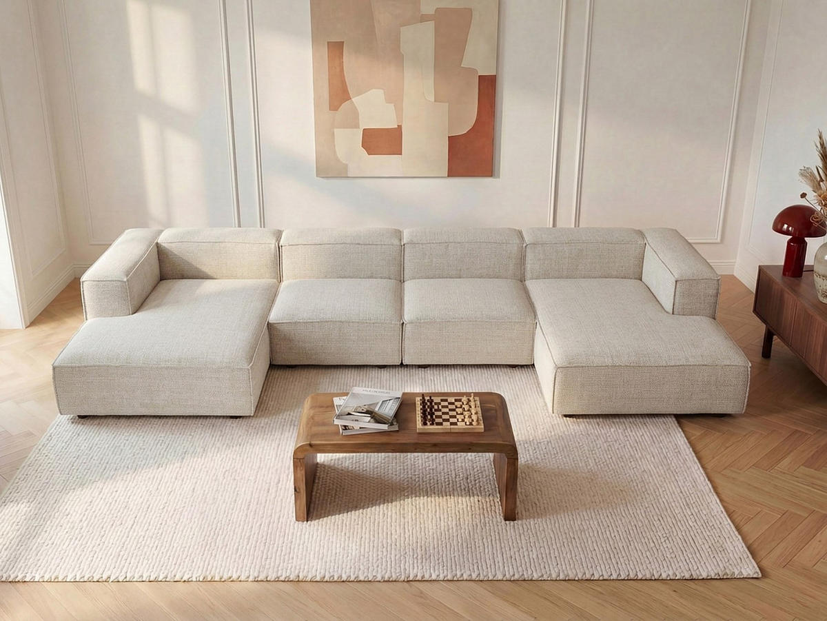 RECAMIERE ohne Schlaffunktion - 1 Person - stoff - beige Ruzolo - Beige, Textil (120/67/105cm) - Vente-Unique