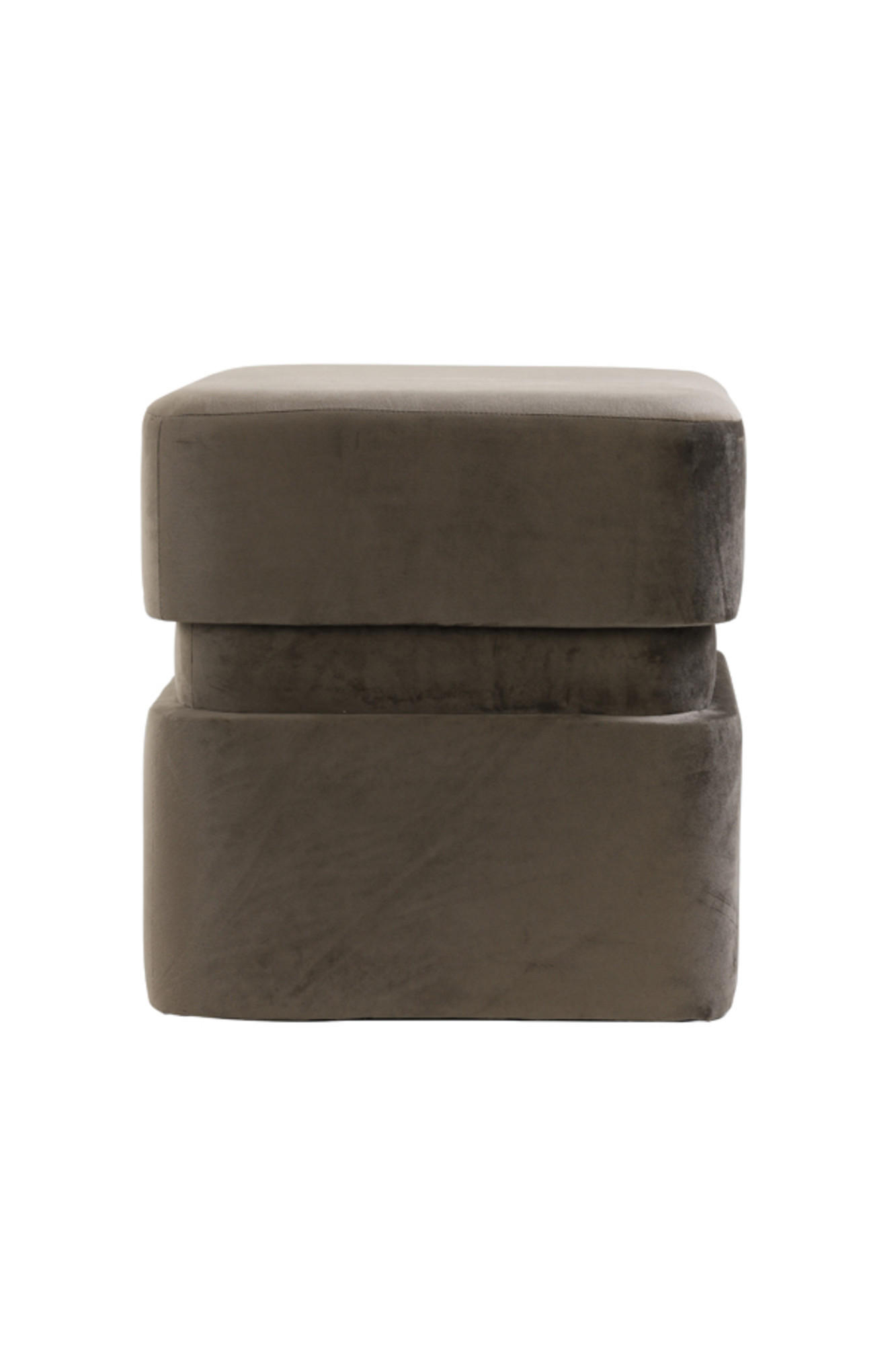 POUF Piazza Grau 40/40/42,5 cm - Grau, Textil (40/42.5/40cm) - Light & Living