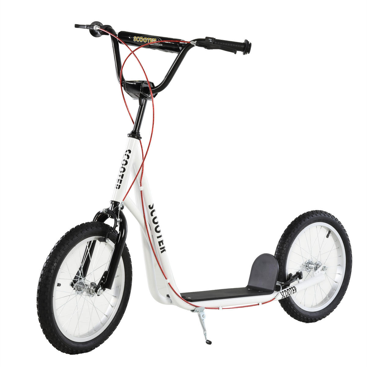 KINDERROLLER, Hellblau/Schwarz/Weiß/Grün, Stahl+ Aluminium - Weiß, Metall (139/58/96cm) - HOMCOM