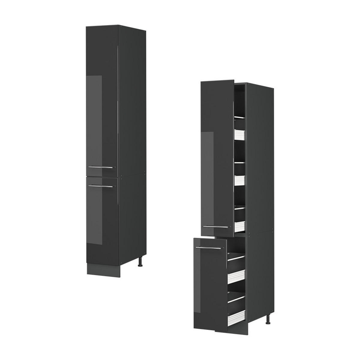 SPODNÍ SKŘÍŇKA KUCHYŇSKÉ LINKY Fame-Line Antracitový vysoký lesk - antracitová/vysoce lesklá černá, kompozitní dřevo (30/206.8/58cm) - Vicco