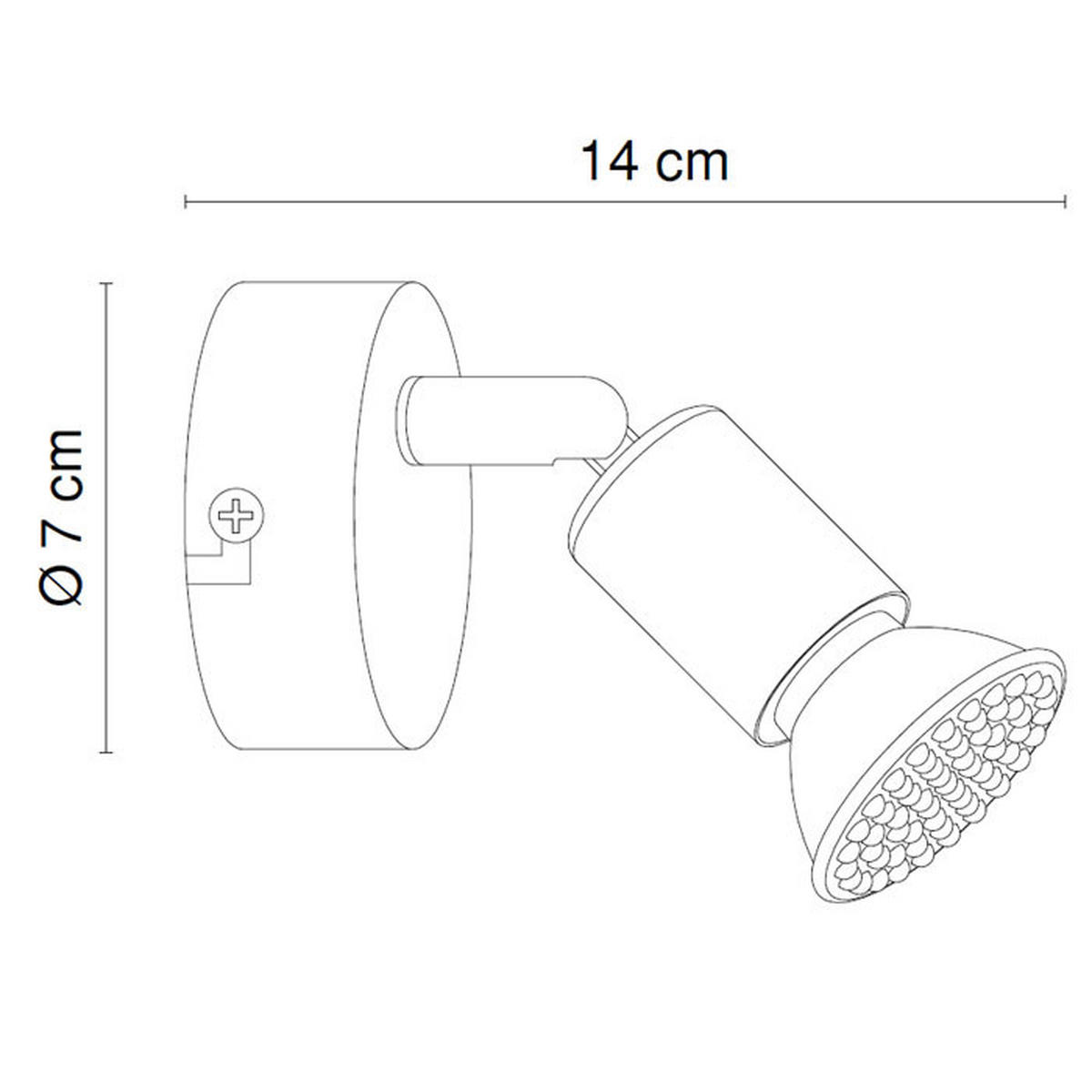 LED WANDLEUCHTE MATRIX Silber Matt Nickel - Silberfarben, Metall (7/14/14cm)