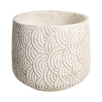 BLUMENKÜBEL Beige Eriros - Beige, Keramik (29cm) - Beliani