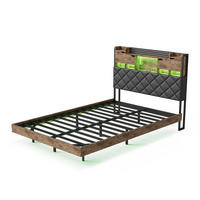 POLSTERBETT 160x200 cm LED USB Stauraum Lattenrost schwarz - Schwarz, Holz (160/200cm) - LEBENLANG