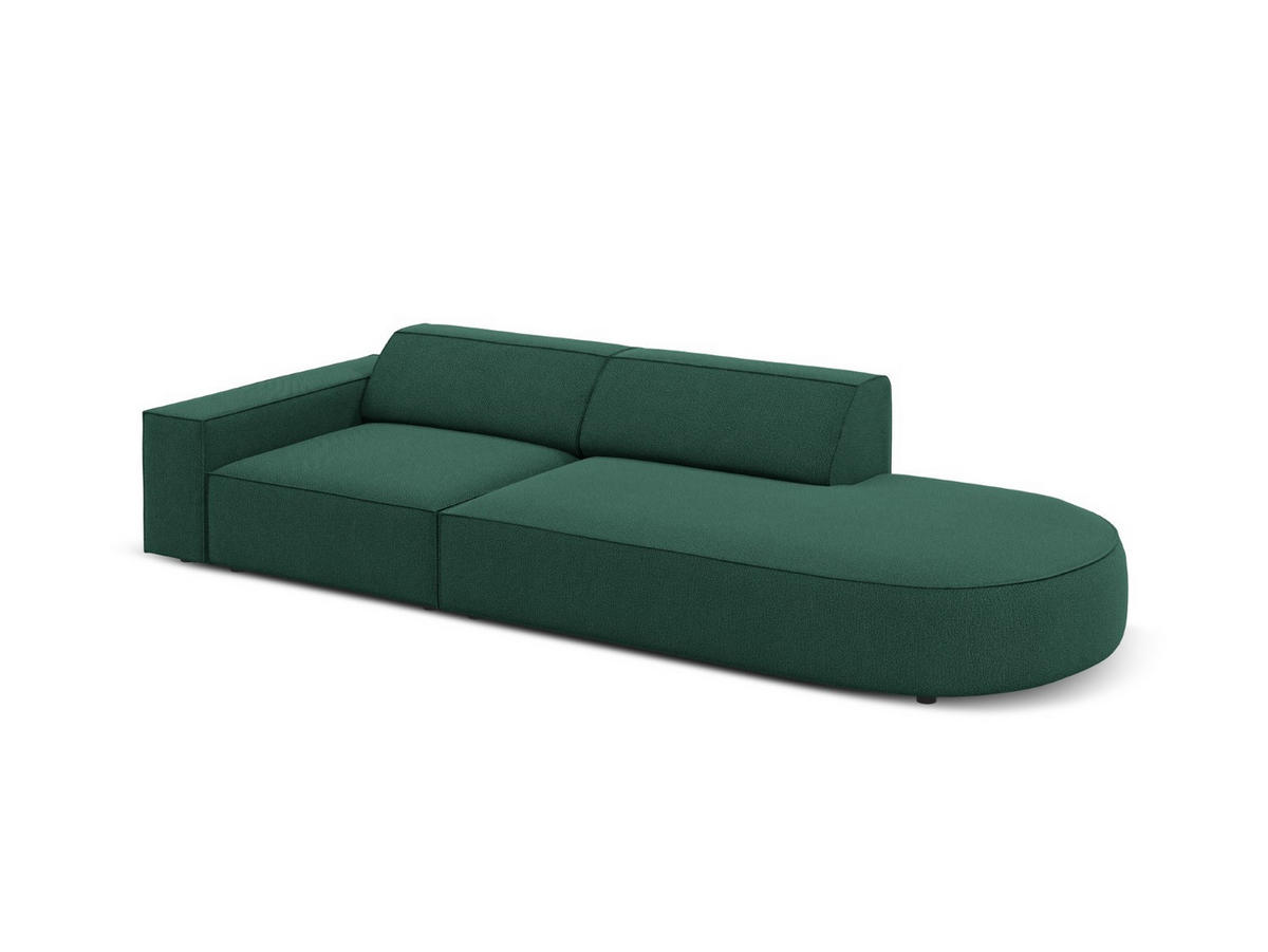 RECHTES-SOFA Jodie aus strukturiertem Stoff grün 3 Sitzplätze - Grün, Textil (102/70/262cm) - Micadoni