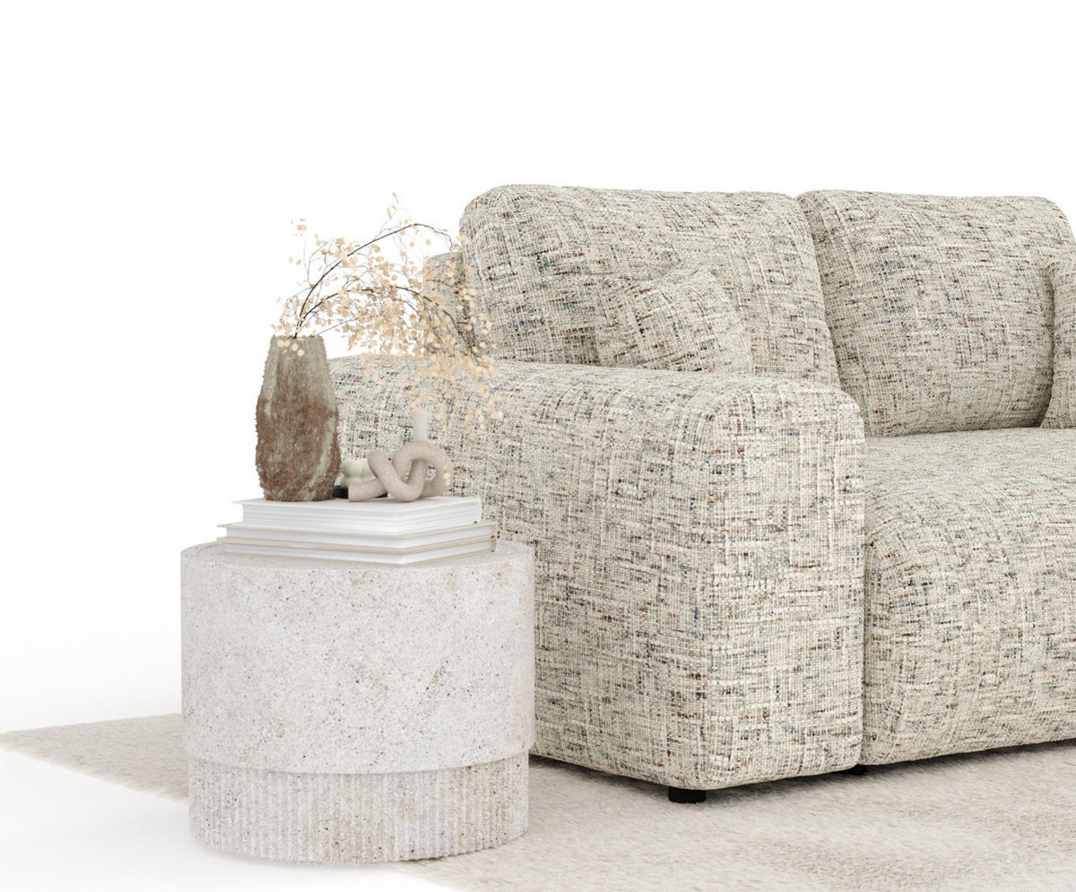 2-SITZER-SOFA Zanzibar Beige Webstoff - Beige/Schwarz, Holz/Holzwerkstoff (178/79/108cm) - Maison de Reve