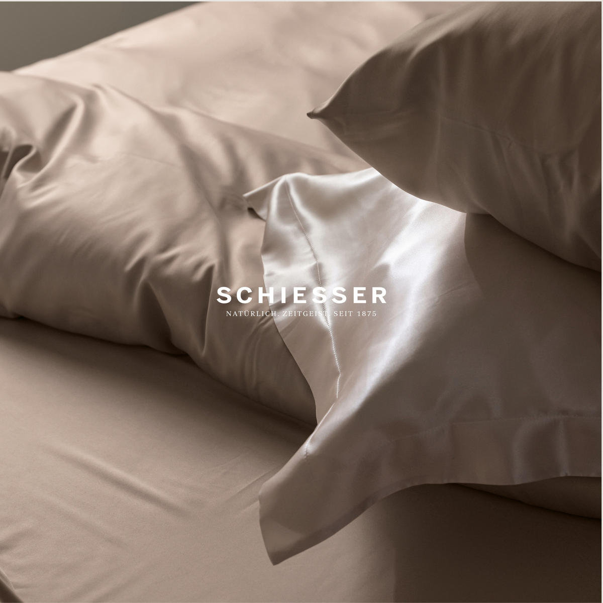 KISSENHÜLLENSET Ella - Baumwollsatin - 2-teilig - 40 x 80 cm - Cappuccino - Cappuccino, Textil (40/80cm) - SCHIESSER