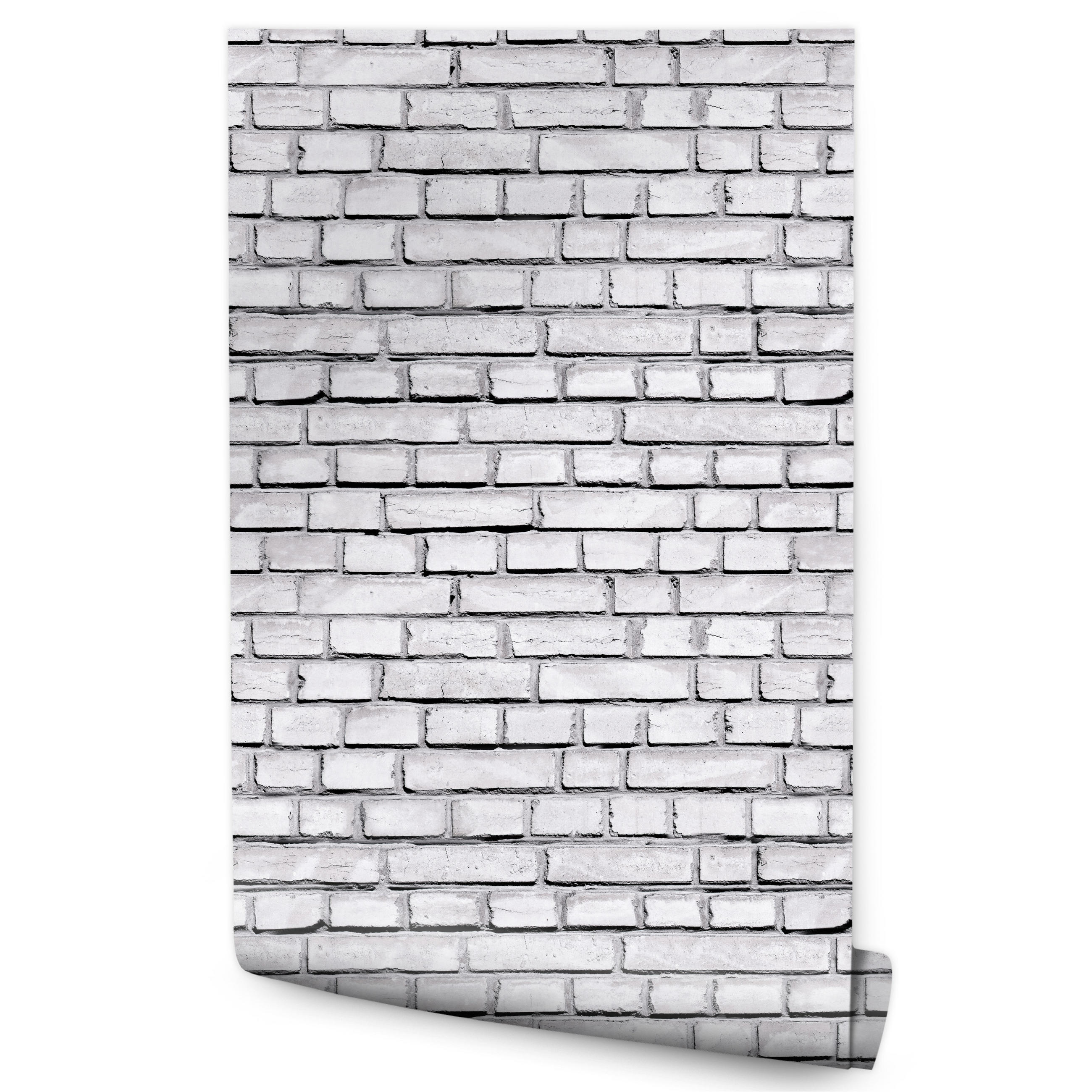 VLIESTAPETE Ziegelmauer in 3D-Optik – Hellgrau, Weiß – 50x1000 cm - Hellgrau/Weiß, Papier (50/1000cm) - Muralo