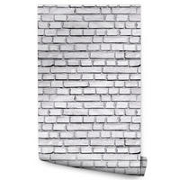 VLIESTAPETE Ziegelmauer in 3D-Optik – Hellgrau, Weiß – 50x1000 cm - Hellgrau/Weiß, Papier (50/1000cm) - Muralo