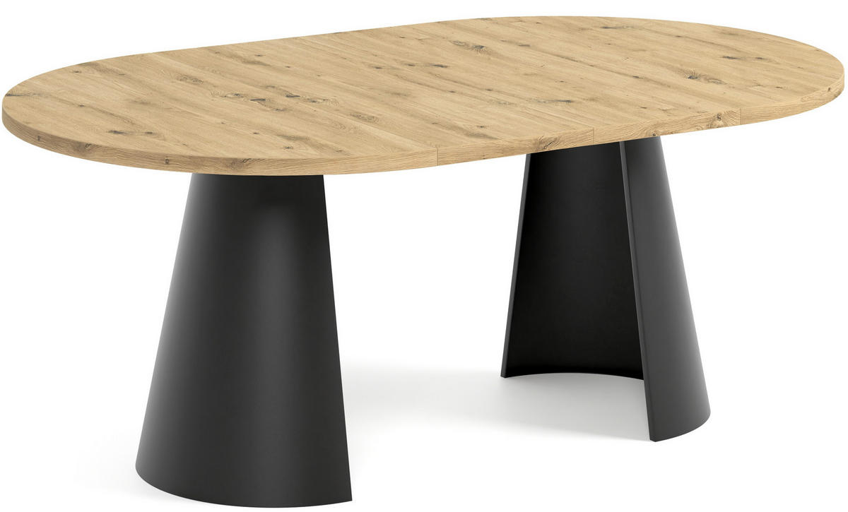 TISCH Schwarz ALMA Ausziehbar 120/196 cm - Eichefarben/Schwarz, Holzwerkstoff (2/120/76cm) - Sepro Meble