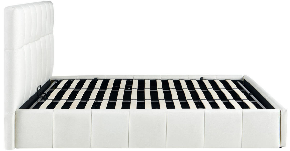 POLSTERBETT Negad Stoff Creme Bett 180x200 - Creme, Textil (180/200cm) - DELUKE