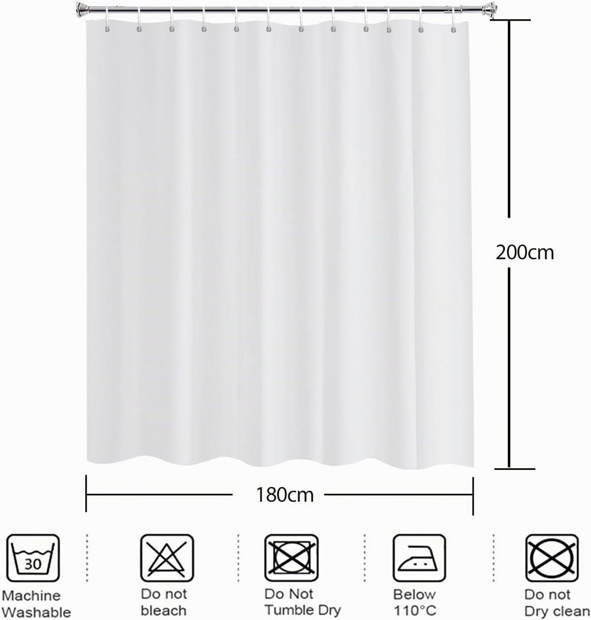DUSCHVORHANG – Grün (180 × 200 cm) - Mintgrün, Textil (180/200cm)