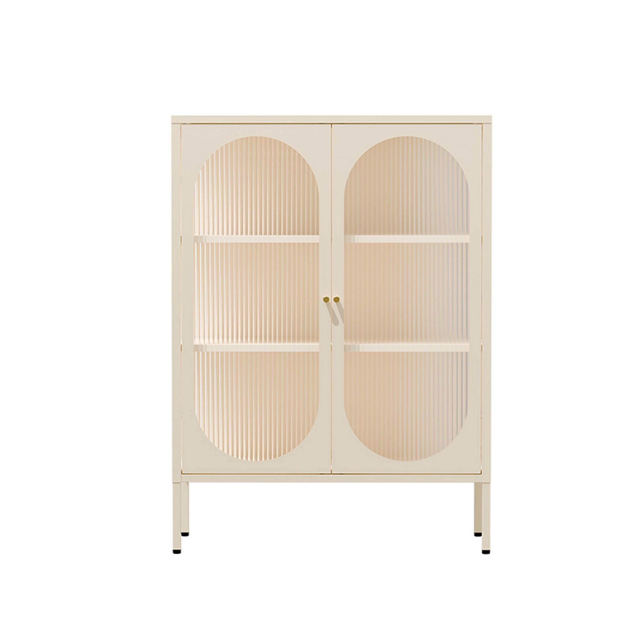 SIDEBOARD, Ekru - Weiß, Metall (35/110/80cm) - Oviala