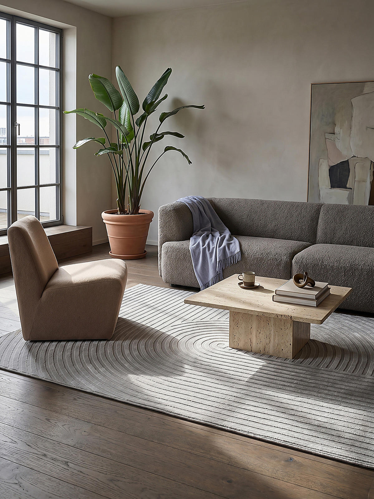 KURZFLORTEPPICH Geometrisch ERESMA Polyester Grau 240 x 340 cm - Grau, Textil (240/340cm) - KADIMA DESIGN