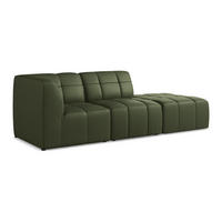 ECKSOFA Rechts Kunstleder Grün - Schwarz/Grün, Holzwerkstoff/Kunststoff (240/90cm) - Makamii