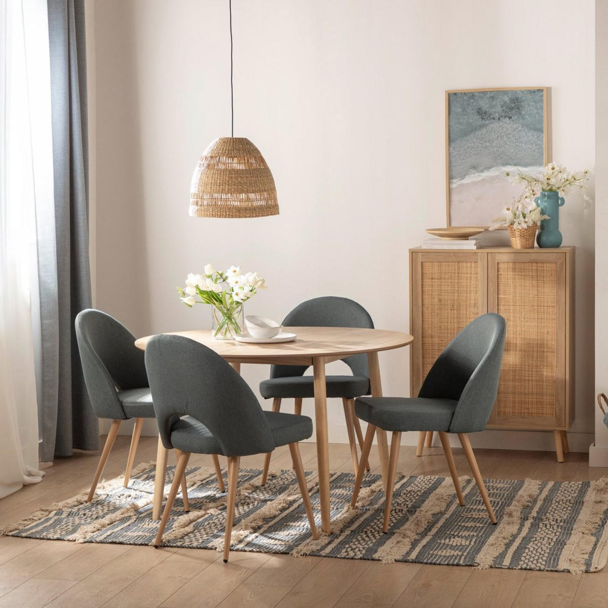 ESSZIMMERSTUHL Blair Blau 49 cm x 85 cm - Blau, Textil (49/85/54cm)