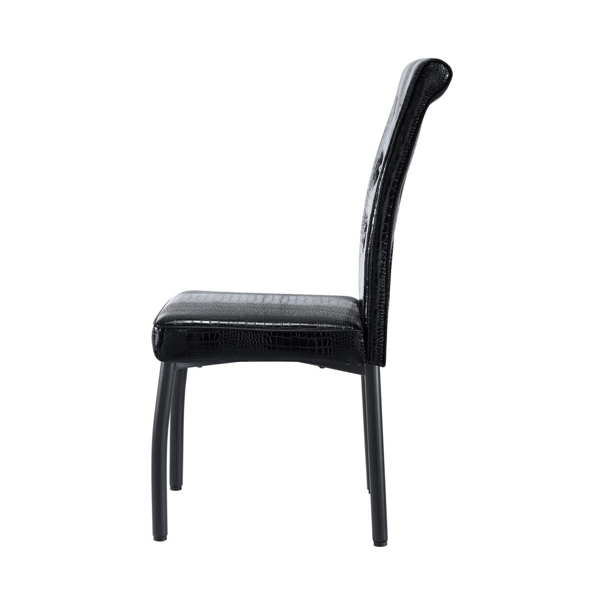 ESSZIMMERSTUHL 2er-Set Vintage PVC Schwarz mit Metallbeinen - Schwarz, Metall (42/101/61.7cm) - Meubliv