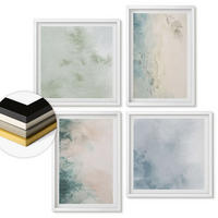 WANDBILDER 4er-Set - 50x50 cm & 40x60 cm Weißer Rahmen - Aquarell-Leinwandstil - Weiß, Kunststoff (50/50cm) - ArtPrintCave