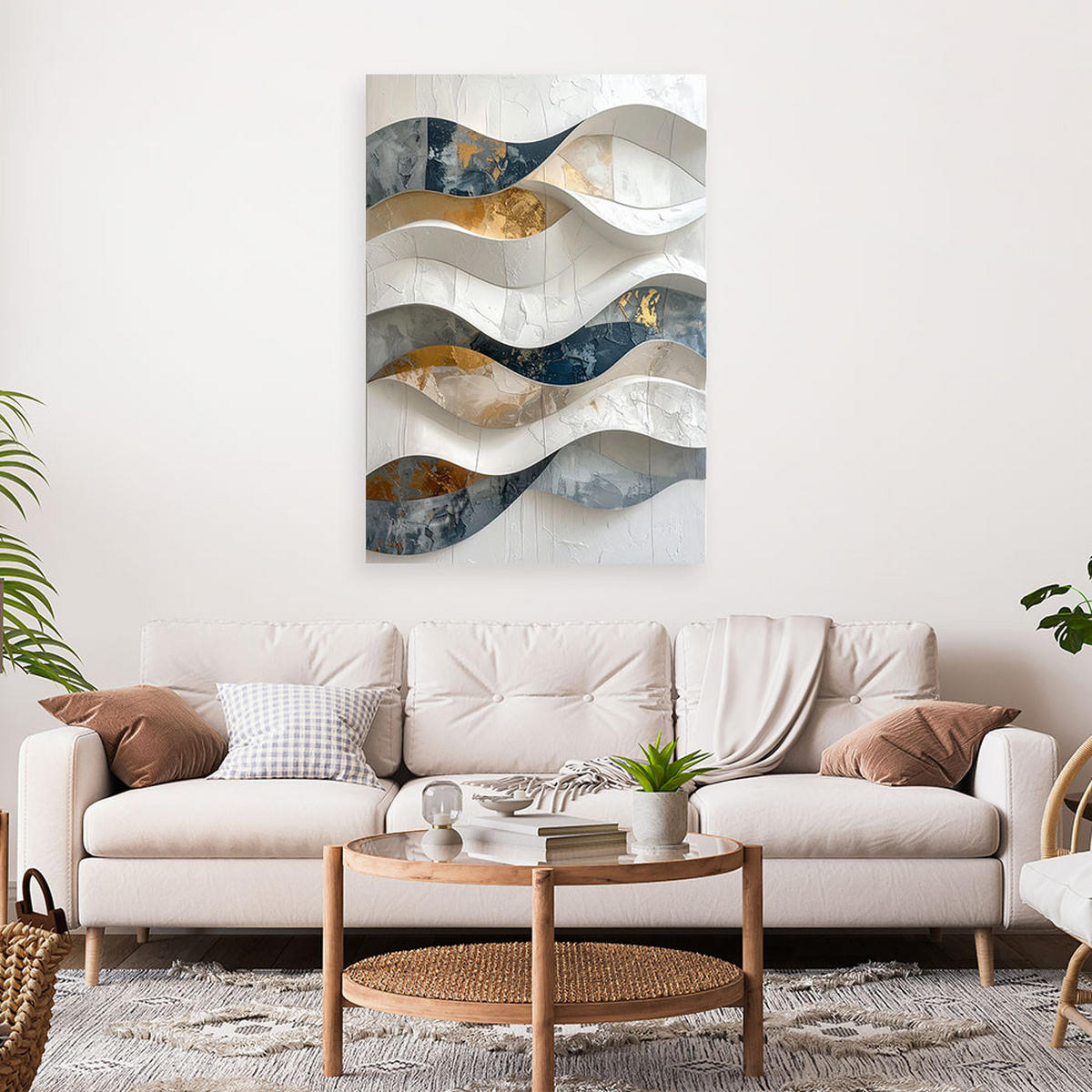 LEINWANDBILD Abstraktion 80x120cm - Grau, Textil (80/120cm) - Feeby