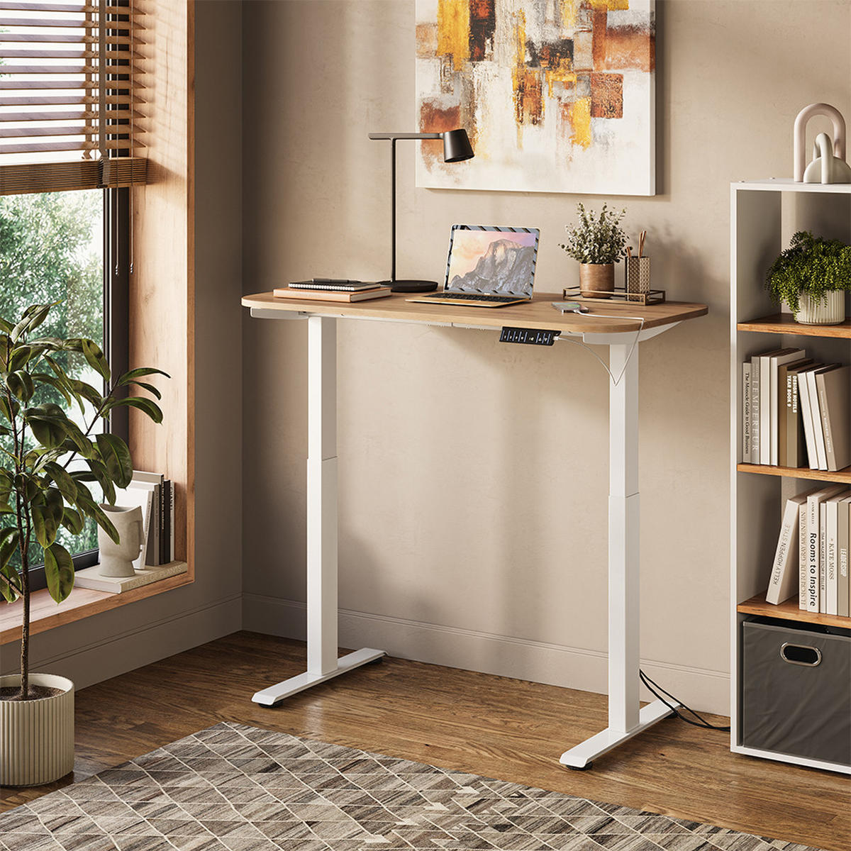 PSACÍ STŮL Elevate Bílá/Artisan - bílá, kompozitní dřevo (60/120/120cm) - Vicco