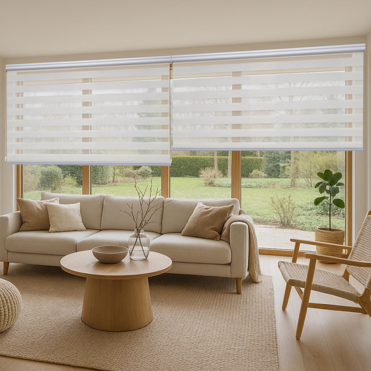 DOPPELROLLO Leinen 100x250 cm - Creme, Kunststoff (100/250cm) - STORESDECO