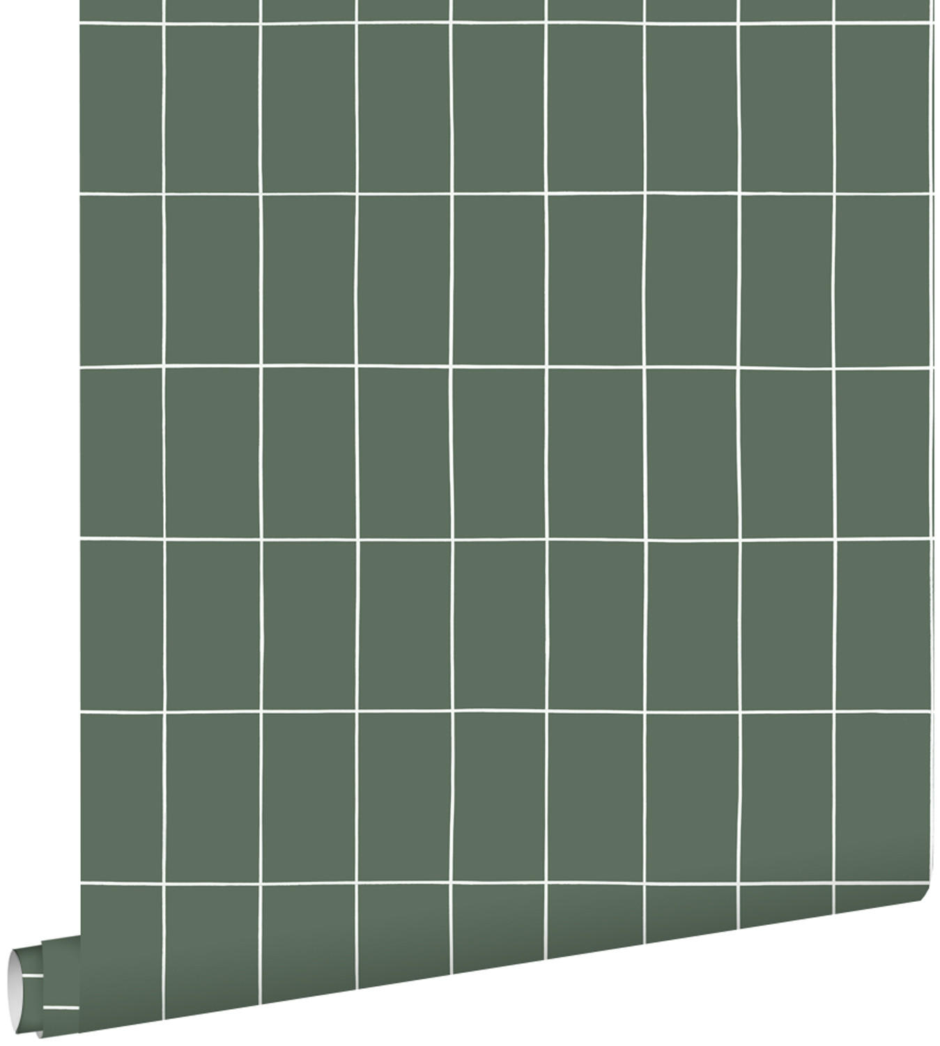 TAPETE kleine Fliesen 53 cm x 10.05 m - Grün, Papier (53/1000cm) - ESTAhome