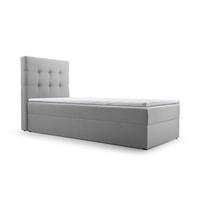 BETT - Boxspringbett 90x200 - 05 Hugo 91 - Hellgrau - Hellgrau, Holz (90/200cm) - Möblo