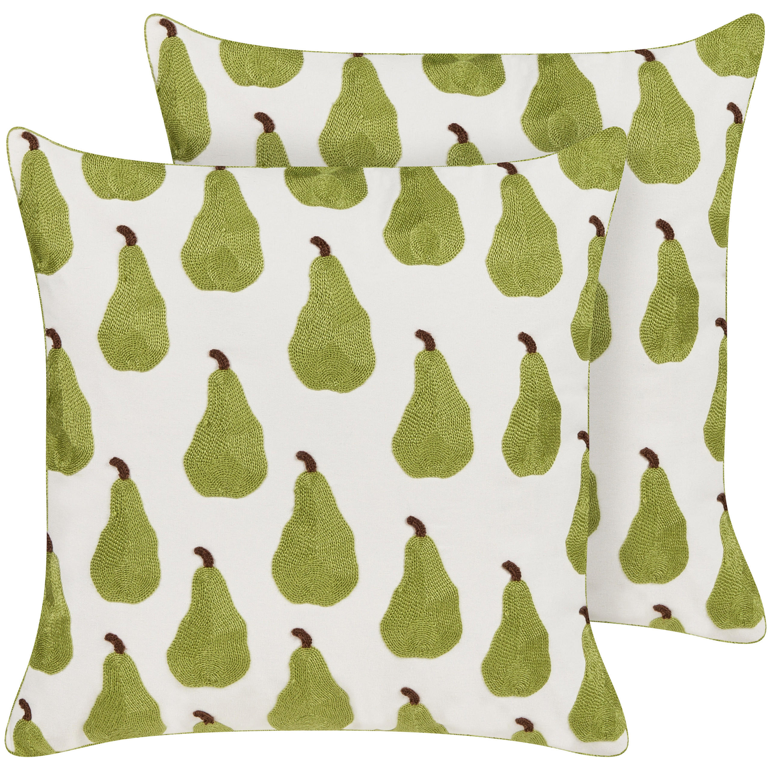 DEKOKISSEN 2er-Set Grün 45/45 cm Trachelium - Grün, Textil (45/45cm) - Beliani