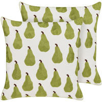 DEKOKISSEN 2er-Set Grün 45/45 cm Trachelium - Grün, Textil (45/45cm) - Beliani