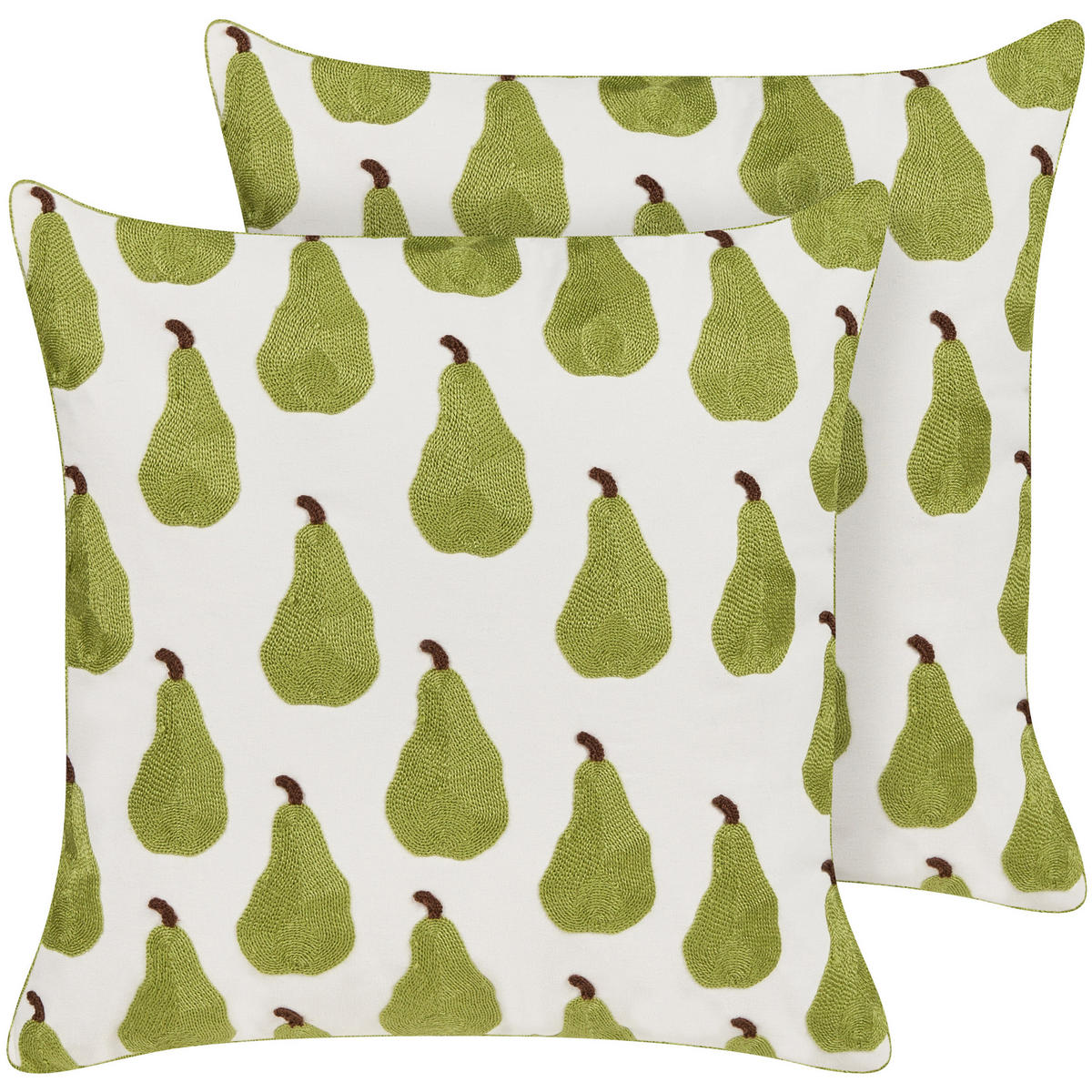DEKOKISSEN 2er-Set Grün 45/45 cm Trachelium - Grün, Textil (45/45cm) - Beliani
