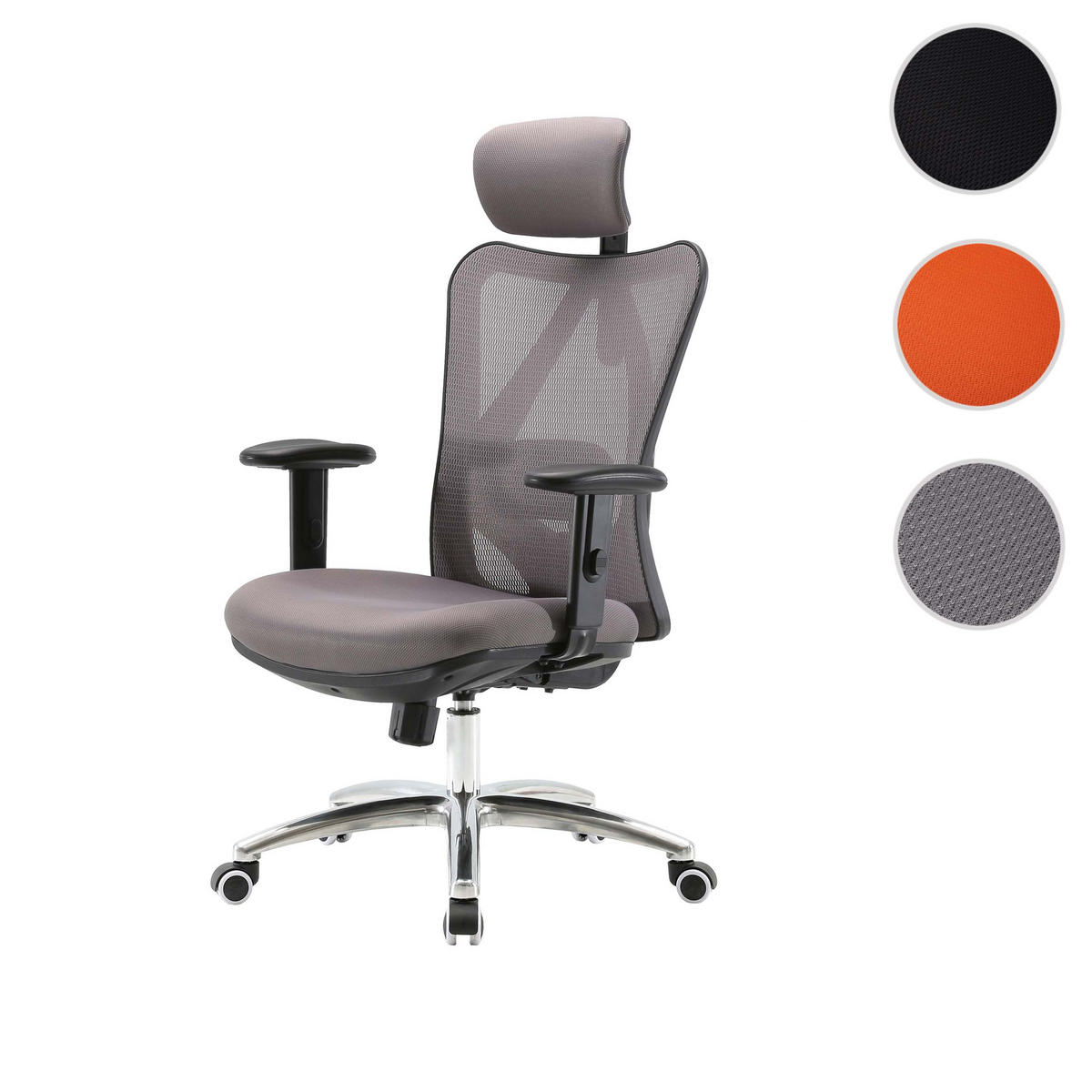 BÜROSTUHL Grau - Grau, Textil (66/129/69cm) - SIHOO