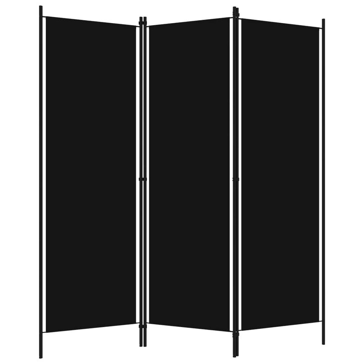 RAUMETEILER 3-teilig Schwarz 150/180 Cm - Schwarz, Textil (180/0.1/150cm) - vidaXL
