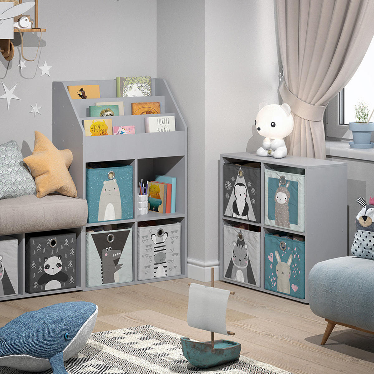 DĚTSKÁ POLIČKA Luigi Šedá - šedá, kompozitní dřevo (72/114.2/31.2cm) - Vicco