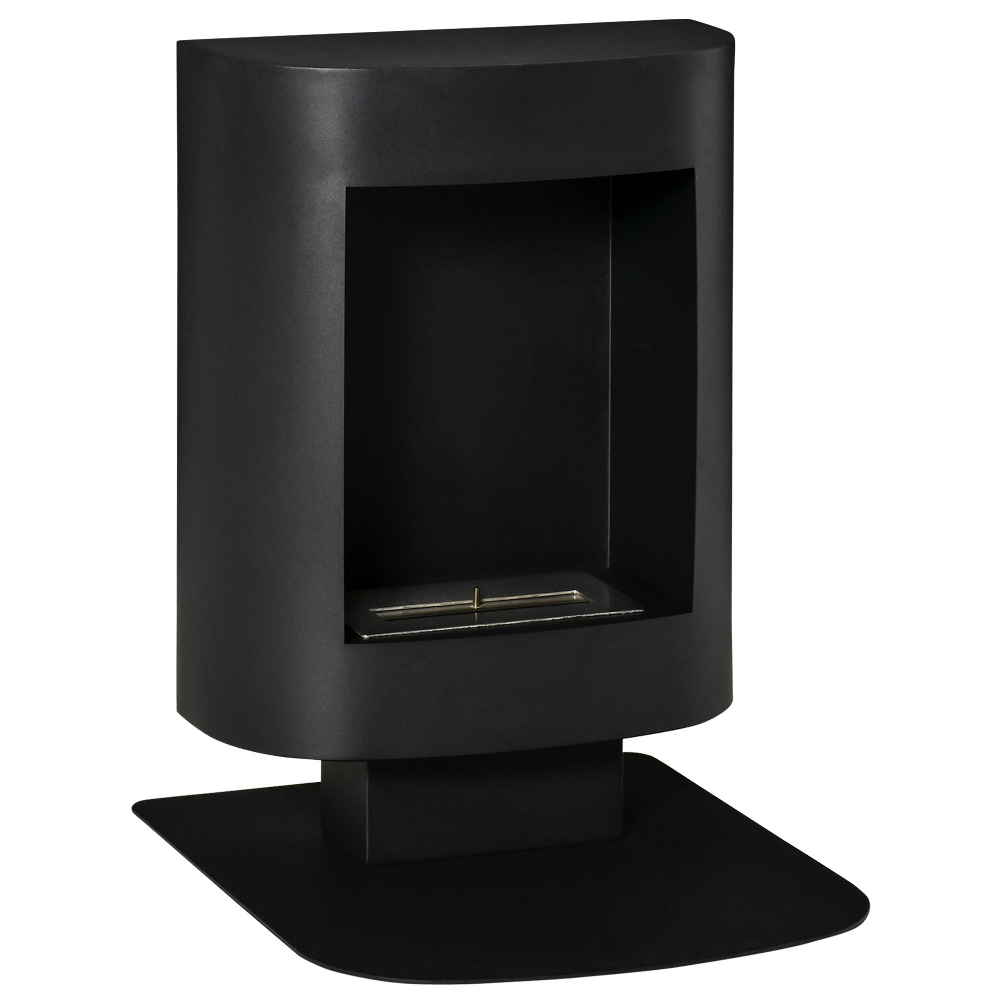 ETHANOL-KAMIN, 1,5L, 3 Std., frei stehend, einzigartig ,Stahl, Schwarz - Schwarz, Metall (53/65/46.5cm) - HOMCOM