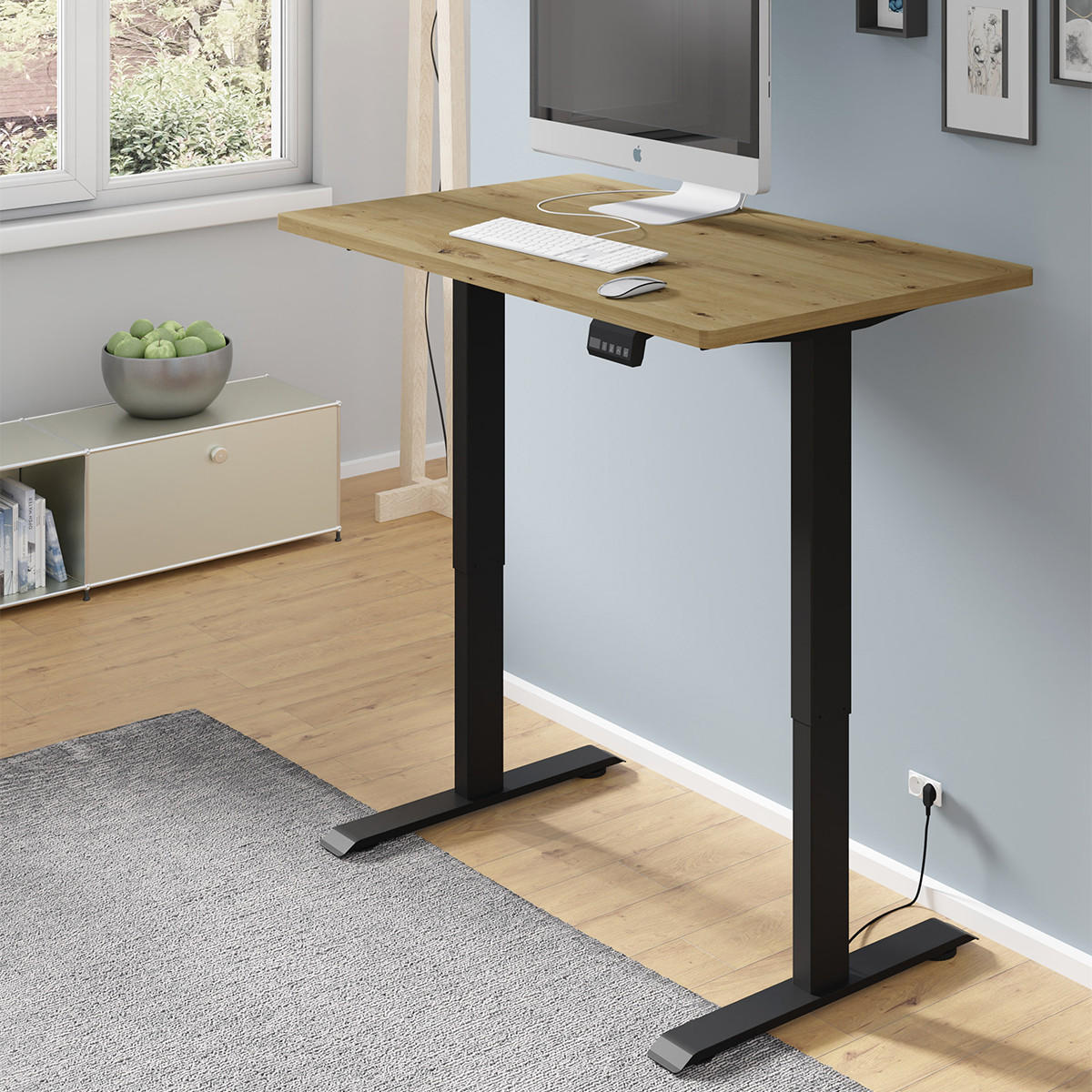 SCHREIBTISCH Ergo Holz und Schwarz - Schwarz, Holzwerkstoff (65/120/73cm) - Petits-meubles