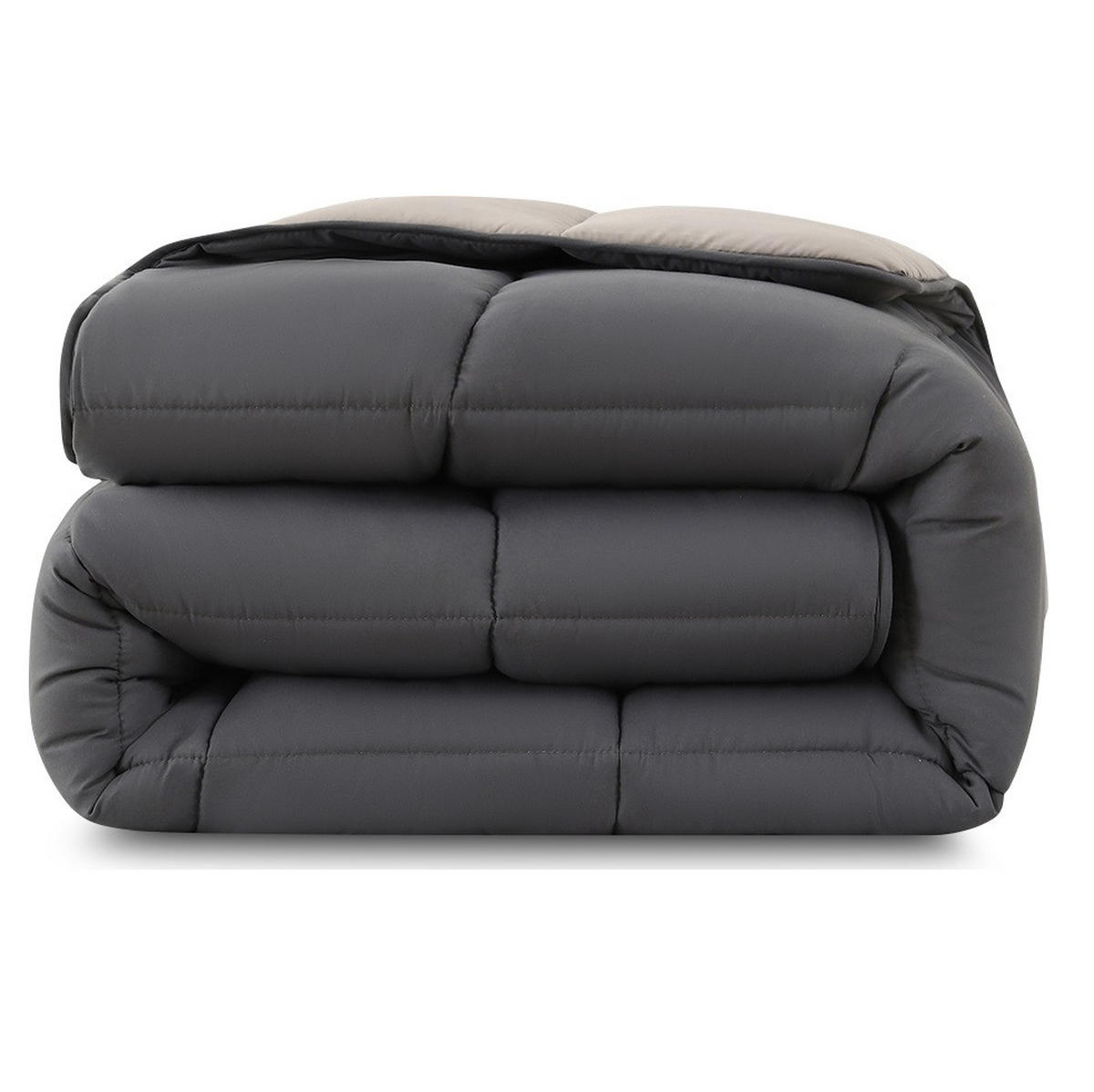 PLÜSCH Steppbett Bi-Color im Wende-Design grau 135x200 - Grau, Textil (135/200cm) - wometo