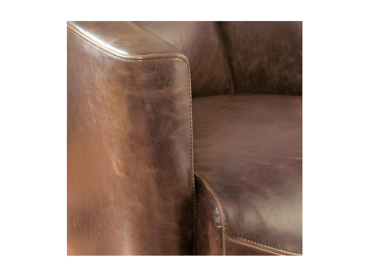 CLUBSESSEL Leder - Vintage Leder - FLORENTIN - Braun, Leder (78.5/73/85.5cm) - Vente-Unique