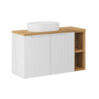 UMYVADLO 100.4cm Riva Bílá a dřevo - bílá, kompozitní dřevo (100.4/59.5/40cm) - Petits-meubles