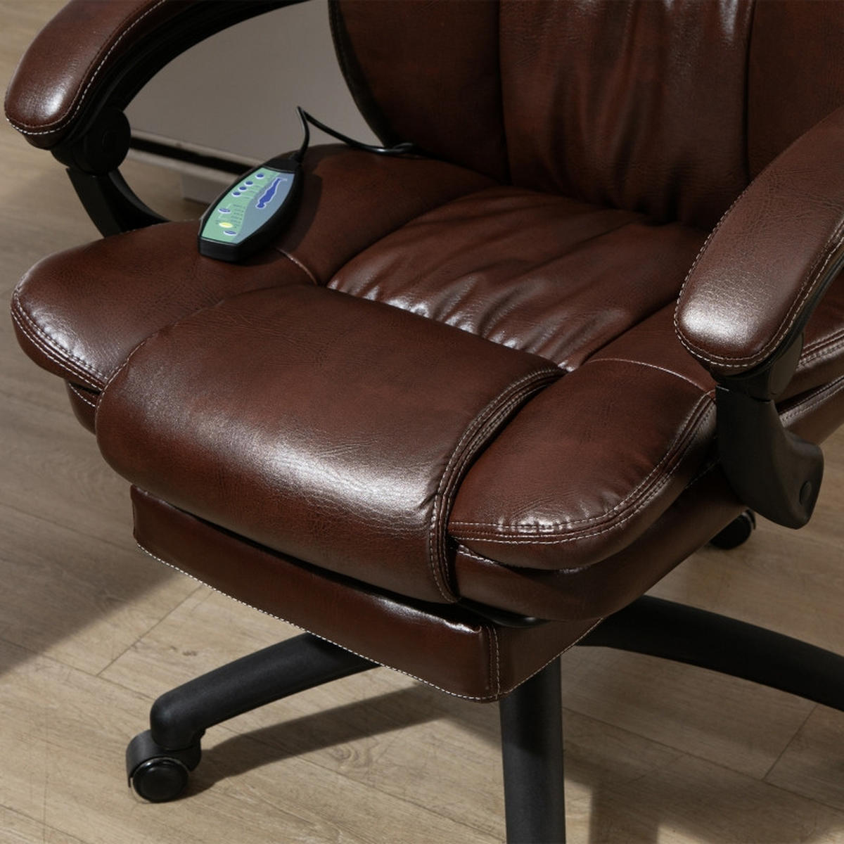 DREHSTUHL 68,5/68,5/113-121 cm, Massagefunktion, Kunstleder, braun - Braun, Kunststoff (68.5/121/68.5cm) - Redom
