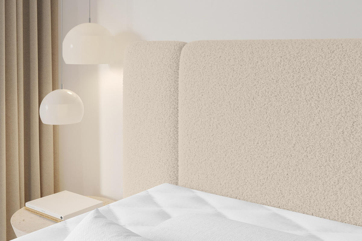 BOXSPRINGBETT mit Matratze H3/H4 - EVON KING Zanozek - 140x200 cm Dunkelbeige - Cappuccino, Holzwerkstoff (140/200cm) - ALTDECOR