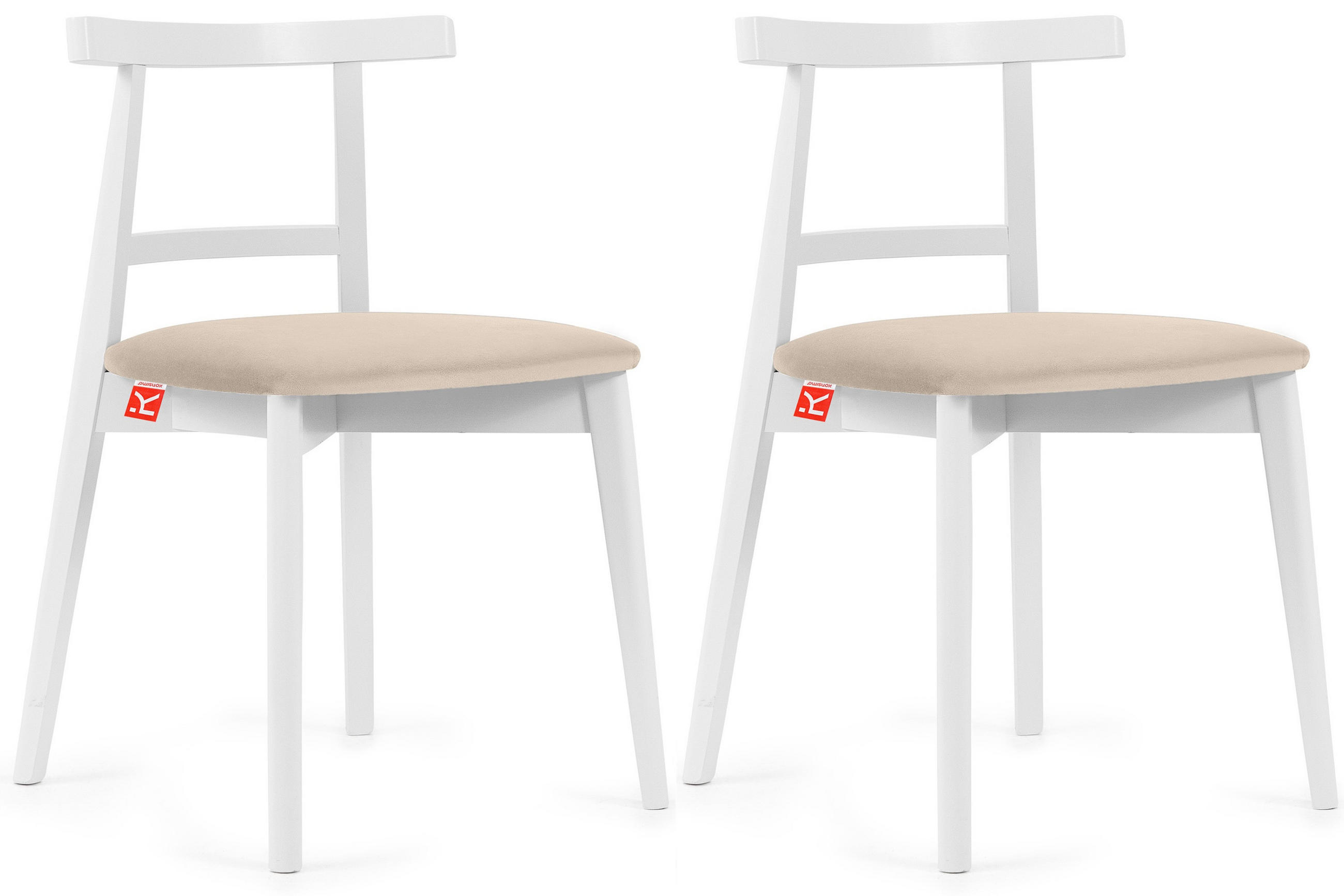 ESSTISCHSTÜHLE LILIO 2 St Vintage, Creme / weiß - Creme/Weiß, Holz/Textil (47/76/45cm) - KONSIMO®