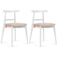 ESSTISCHSTÜHLE LILIO 2 St Vintage, Creme / weiß - Creme/Weiß, Holz/Textil (47/76/45cm) - KONSIMO®