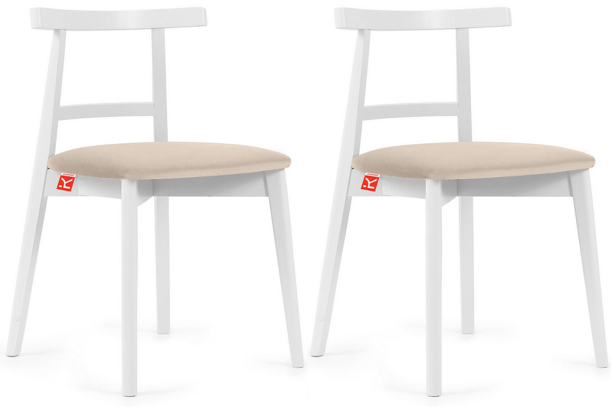 ESSTISCHSTÜHLE LILIO 2 St Vintage, Creme / weiß - Creme/Weiß, Holz/Textil (47/76/45cm) - KONSIMO®