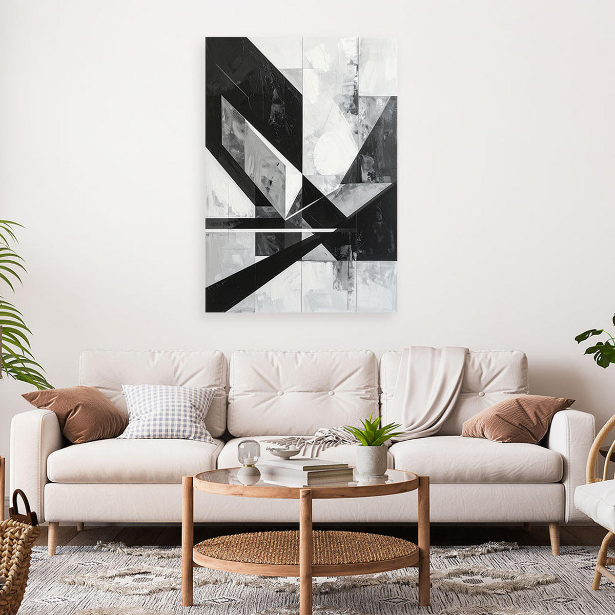 LEINWANDBILD 3D und geometrisch 60x90cm - Grau, Textil (60/90cm) - Feeby