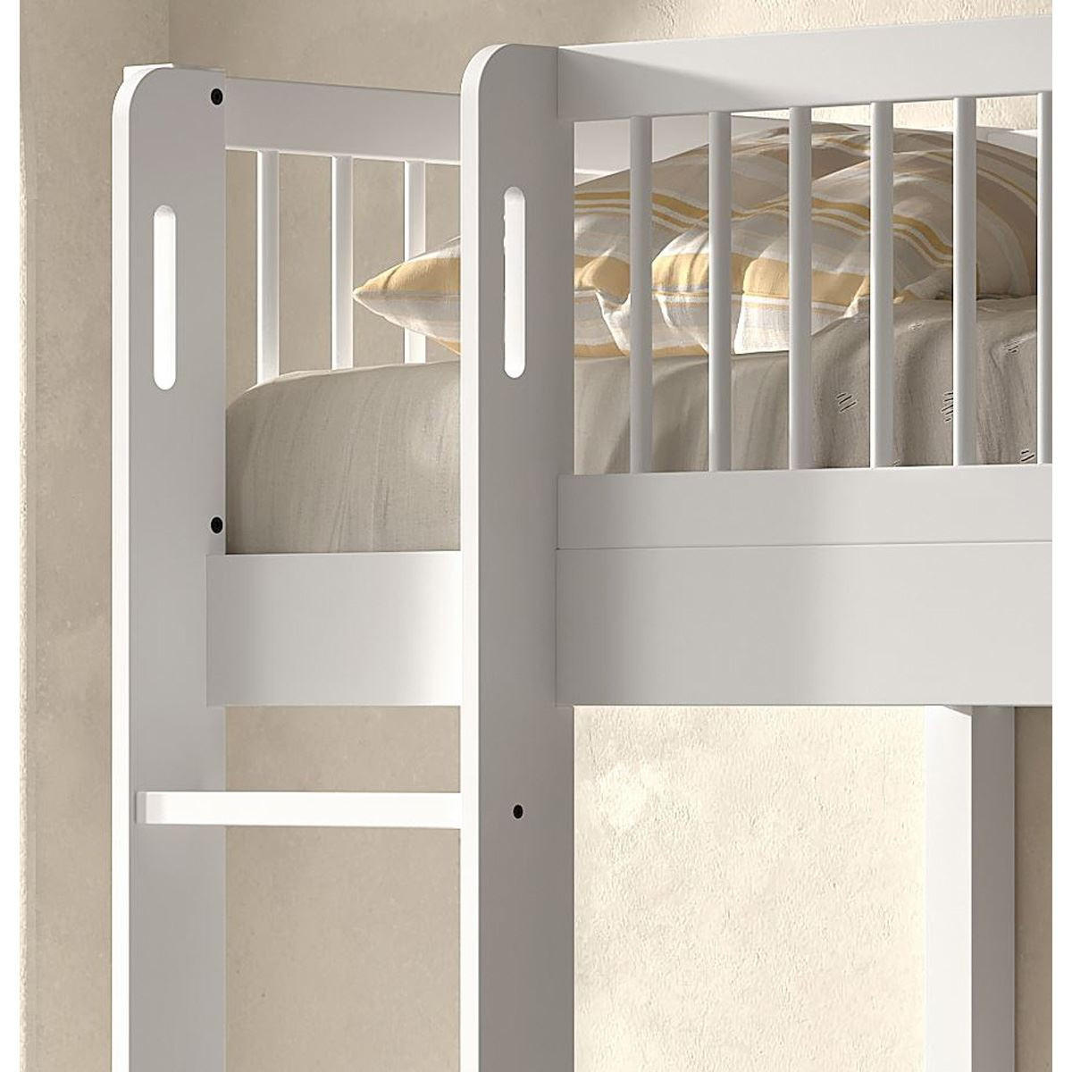 ETAGENBETT 90x200 Keeley Buche Weiß Holz Schublade Komfort Stabil - Weiß, Holz (90/200cm) - 58aufmkessel