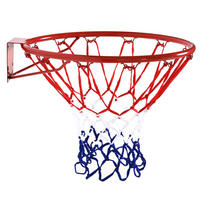BASKETBALLNETZ, Stahlrohr, Rot / Blau / Weiß, ø46 x H1,6 cm - Rot, Metall (1.6/45cm) - HOMCOM
