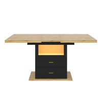 AUSZIEHTISCH Holzoptik/Schwarz 110-140/80/75 cm - Naturfarben, Holz (80/110/75cm) - PANGIVO