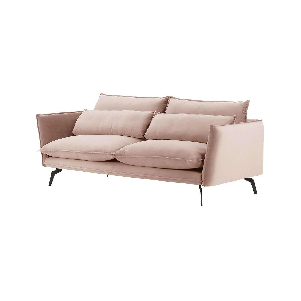 DREISITZER-SOFA Layla-Velluto 14 - Lila, Holz/Textil (237/95/98cm)