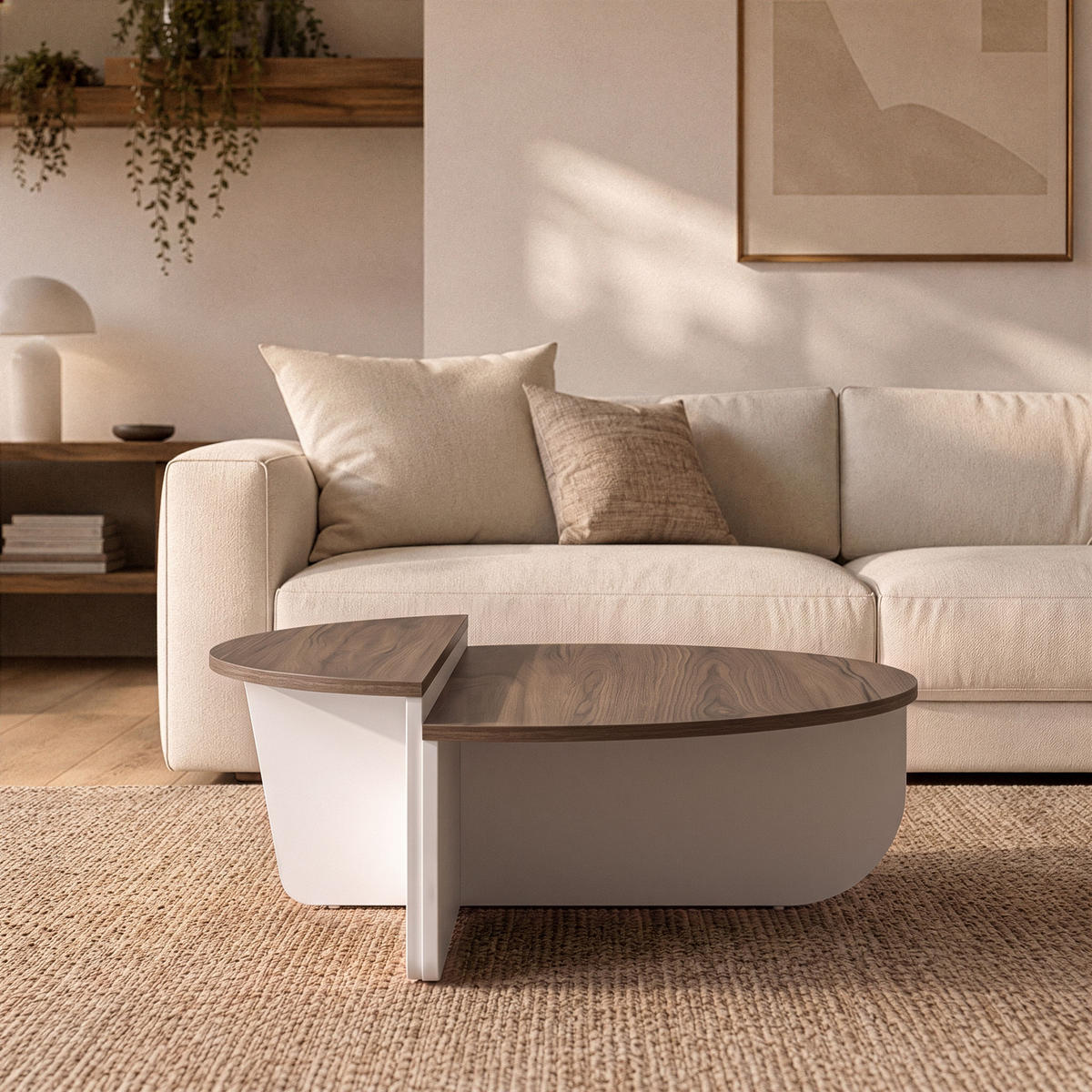 COUCHTISCH (2er-Set) orion 35/90/90 cm - Walnussfarben, Holzwerkstoff (90/90/35cm) - Calicosy